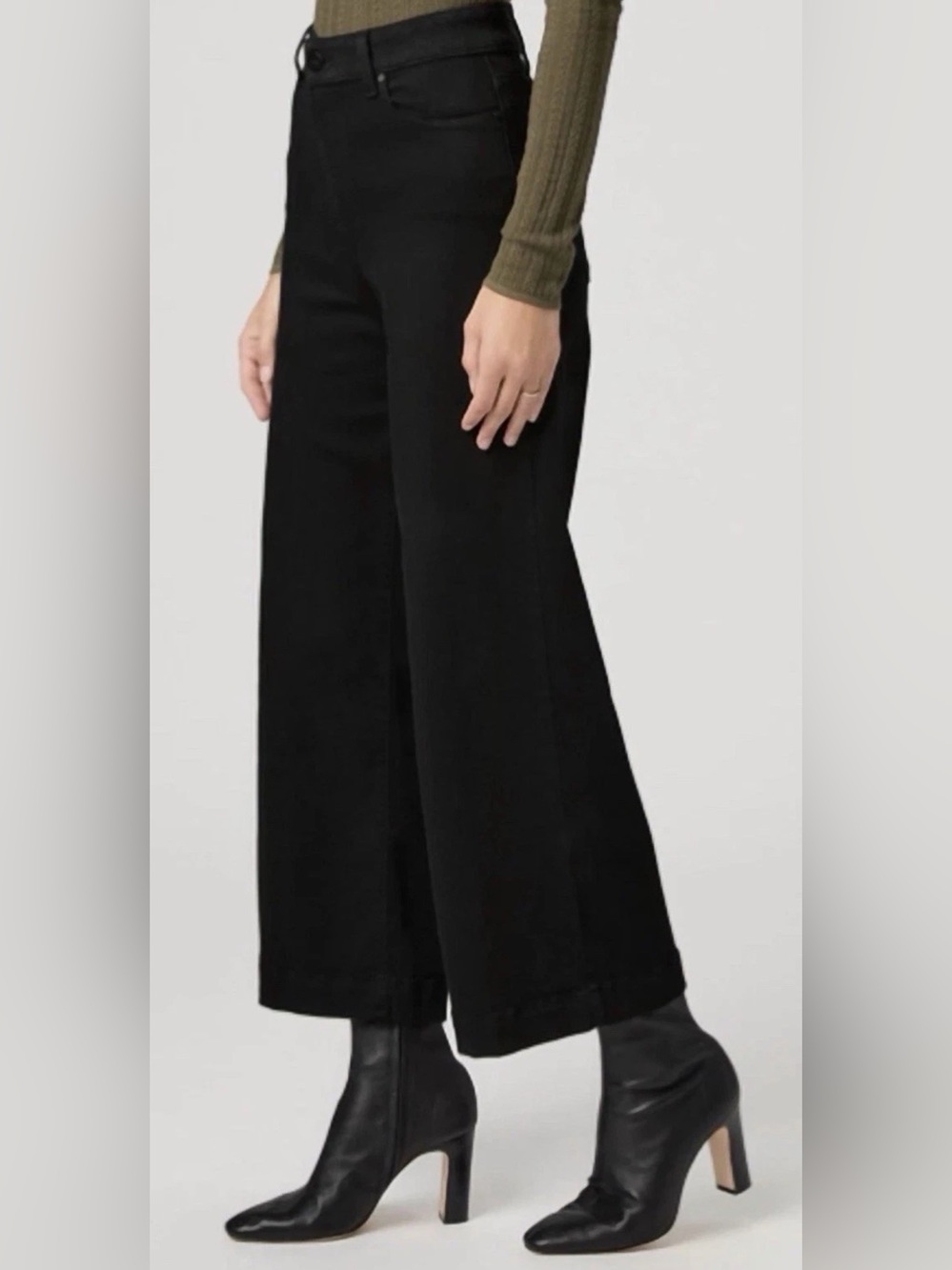 Paige Anessa 31” High Rise Wide Leg Shadow Black Jeans Women’s Size 29 New NWT